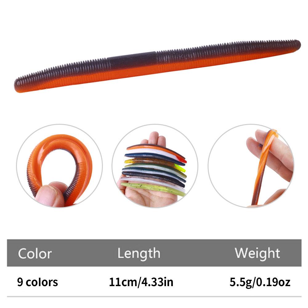 6 шт./пакет, мягкие приманки для дождевых червей Red Wigglers, 11,5 см-.5,5 г, мягкая приманка для рыбалки, приманка для форели, окуня, сома, джиговая приманка