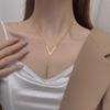 Золотое и элегантное белое колье с длинной кисточкой K и современным V-образным кулоном для женщин