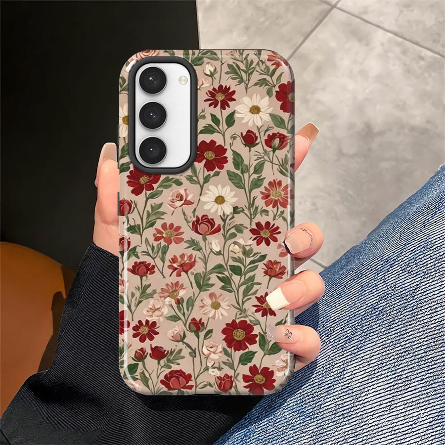 Мягкая обложка Чехол Capa для Samsung Galaxy S25 S20 FE S23 A26 S25Ultra A16 S23Ultra A56 S24 Ultra A36 Ретро Маленький Цветок