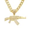 European and American Cool Exaggerated Punk Hip Hop Rap Wear Gun Pendant Necklace Trendy Men's Nightclub Cuban Chain