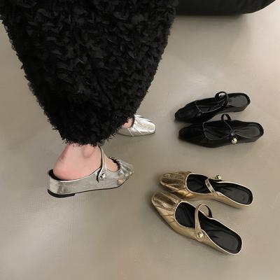 Вечерняя сумка с плоским дном, женская обувь с полуперетягивающимся носком, 2024, новые летние босоножки Мэри Джейн, увеличивающие внутреннюю высоту, серебристые одинарные туфли