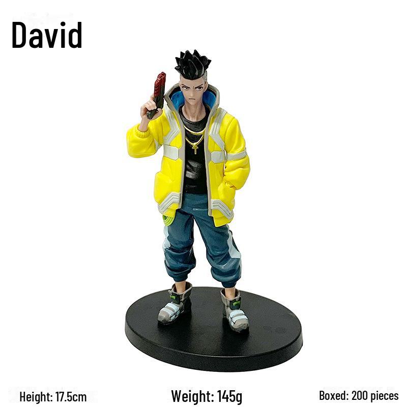 "Cyberpunk Edgerunner Models: Handmade David, Lucy, Rebecca Cyber Wanderer Ornaments"