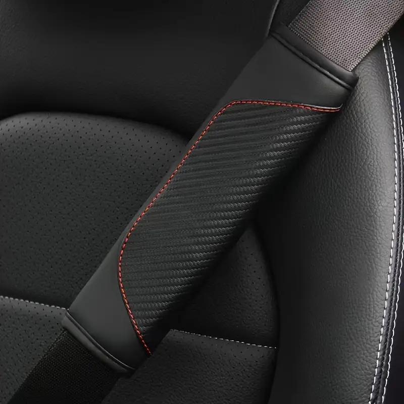 1 Piece of Car Shoulder Guard Leather Color Blocked Sports Car Carbon Fiber Patterned Seat Belt Shoulder Guard