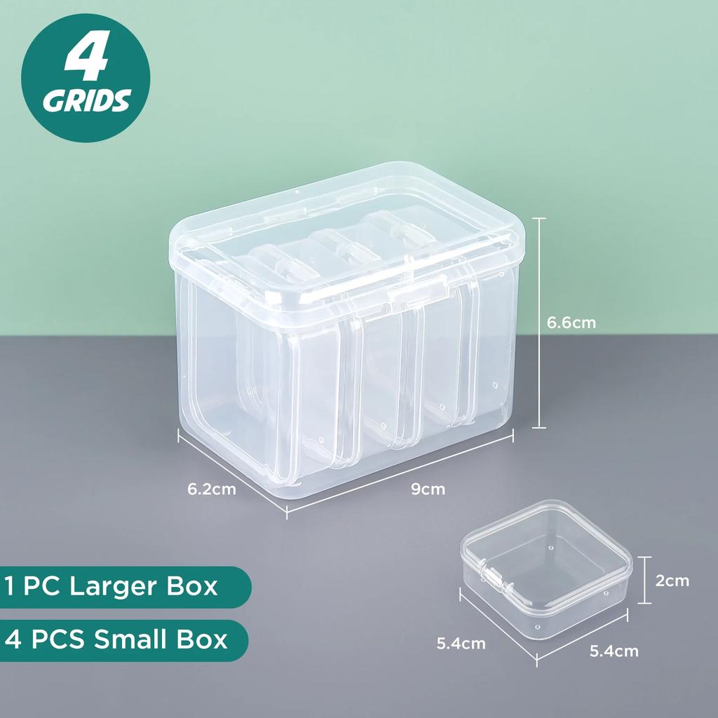 4-28Pcs Plastic Storage Box Transparent Jewelry Storage Box Container Portable Earring Ring Earplugs Packaging Storage Case