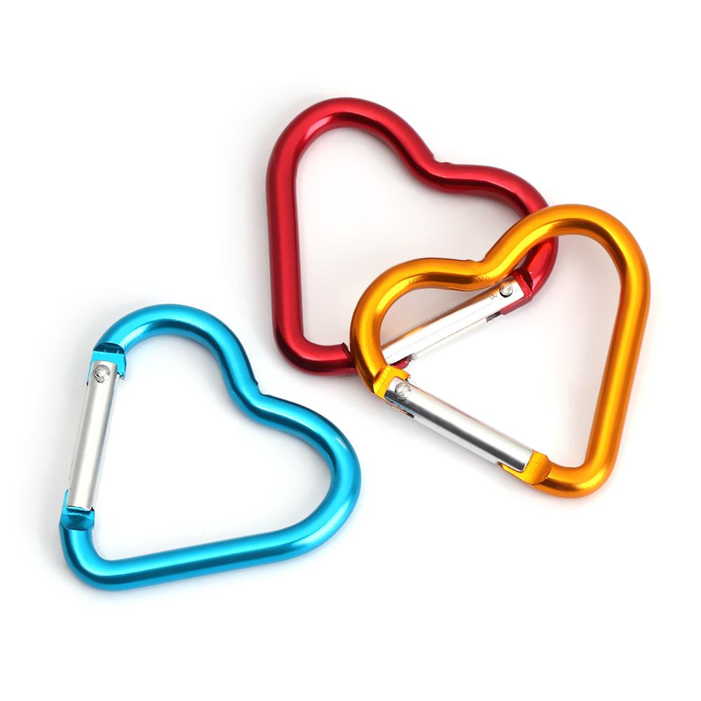 Hanging Outdoor Camping Tool Keychain Clip Heart-shaped Buckles Aluminum Carabiner Keyring Hook