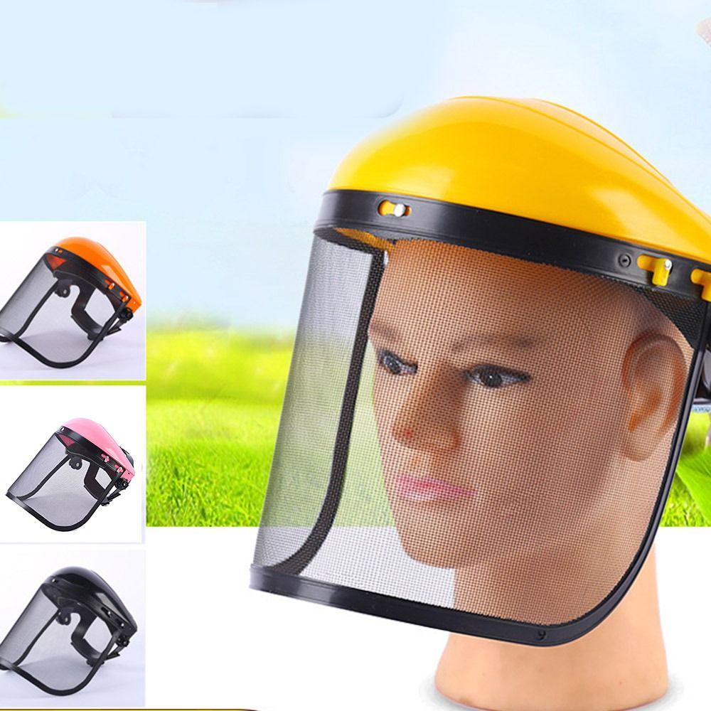 С защитным шлемом для триммера с сеткой для защиты лица, защитным шлемом для сада с сеткой, дышащей садовой маской для лесного хозяйства