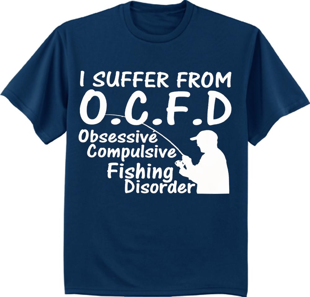 Men's t-shirt funny fishing shirts for men OCFD bass trout fisherman gift tee