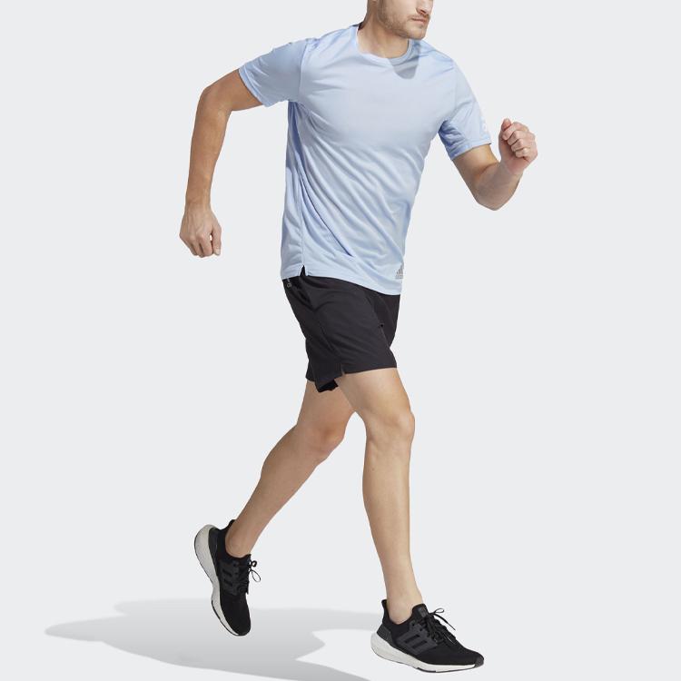 adidas Футболки мужские светло-голубые с круглым вырезом умеренного прямого кроя IC7631