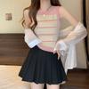 Fashionable Striped Knitted Vest for Women Summer Sleeveless Top Slim Fit Tank Top