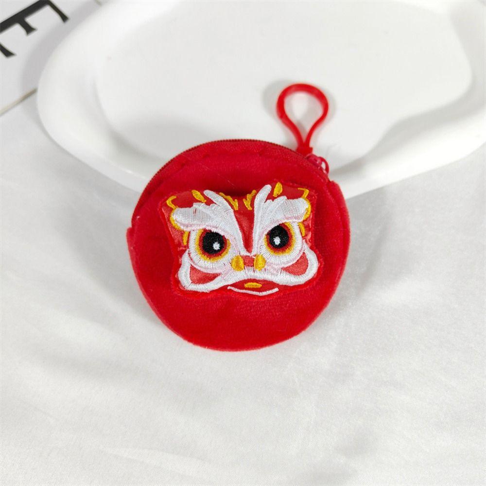 Плюшевый кошелек для монет в виде рыбы, дракона, льва, кролика, мультяшного льва, сумка для хранения, подвеска для сумки