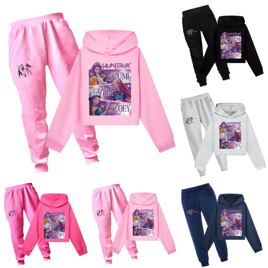 Children's Summer Sports T-shirt And Pants Two-piece Sportswear Set Long Sleeve Printed Suit