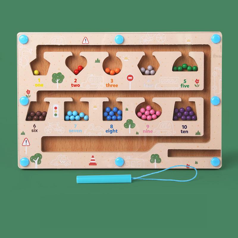 Магнитный лабиринт Монтессори, сортировочная доска, детский цветной номер, когнитивная сенсорная игра, тренировка мелкой моторики, образовательная приходская игрушка