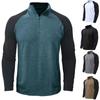 Mens Soft Half Zip Funnel Neck Pullover Sweater Long Sleeve Top S-XXL