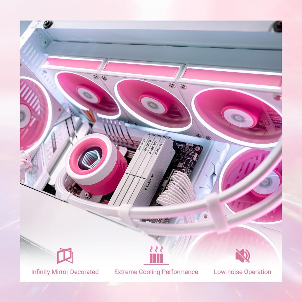 FX360 INF Pink Edition 360 мм жидкостный процессорный кулер с ARGB Infinity Mirror 3x120 мм последовательный цепной режим работы с низким уровнем шума совместим с Intel AMD ID-COOLING