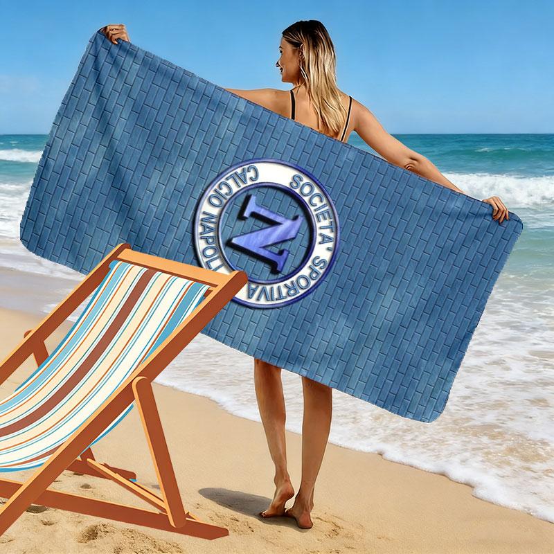 Пляжное полотенце с принтом SSC Napoli, Большое, Мягкое, Быстросохнущее, для Пляжа, Кемпинга, Плавания