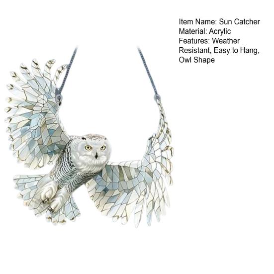 Yousheng Owl Sun Catcher Colored Acrylic Light Catcher Window Hanging Ornament for Home Garden Balcony Decor Bird Enthusiasts Gift