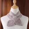 Women's 100% Pure Wool Perforated Knitted Small Bow Tie Scarf Warm Printed Neck Guard Woolen False Collar Fashion Accessory