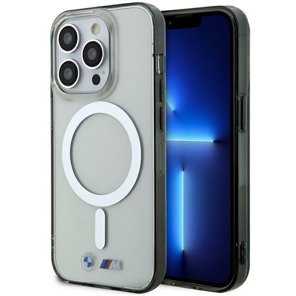 Etui do iPhone 14 Pro Max BMW MagSafe Srebrne przezroczyste