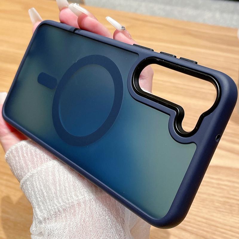 Магнитный матовый чехол для Samsung S23+, S24, S24Pro, S24Ultra и S22 — полупрозрачный, высококачественный дизайн