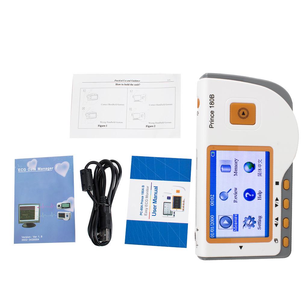 Prince 180B Handheld ECG EKG Portable Monitor Electrocardiogram LCD
