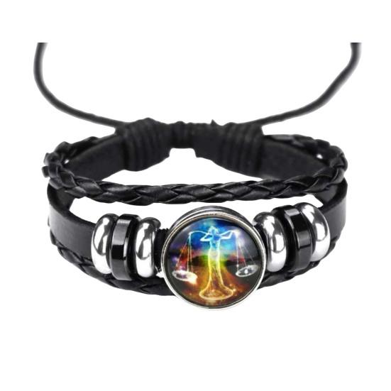 Браслет-унисекс Constellation, многослойный, плетеный, из искусственной кожи, регулируемый, сплав, светится ночью