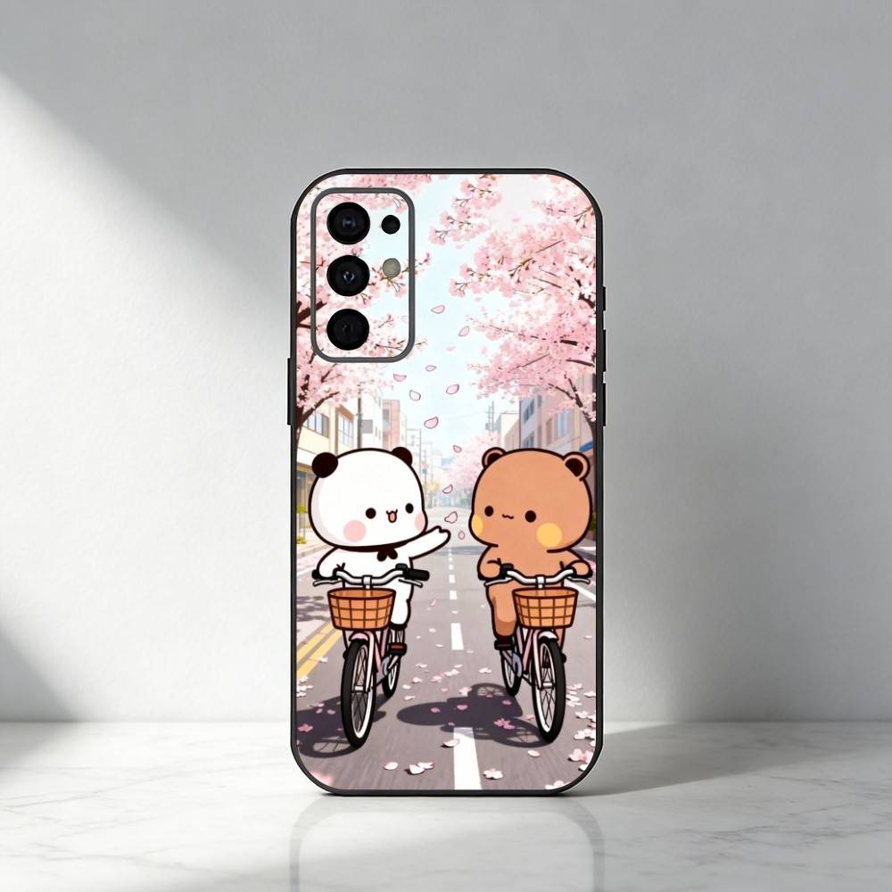 Cute BuBu D-DuDu  Phone Case For Samsung S25,S24,S21,S22,S23,S30,Ultra,S20,Plus,Fe,Note,5G Black Cover