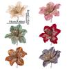 Glitter Artificial Christmas Flower Velvet Simulation Flower Christmas Poinsettia  Home Decoration