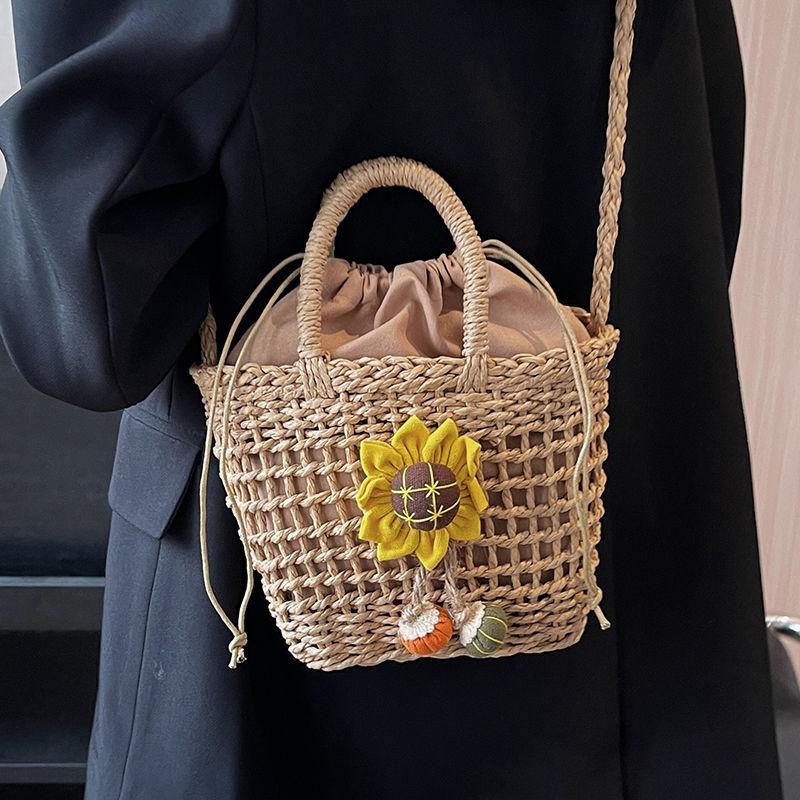 Летняя мини-сумка ручной работы из плетеной соломы - Идеально подходит для пляжного отдыха