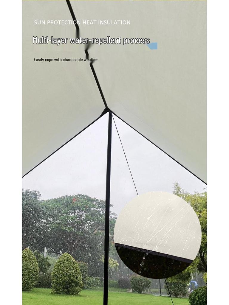 Портативная уличная тентовая палатка - Защита от солнца и дождя, Пергола с серебристым покрытием для кемпинга и использования в парке.