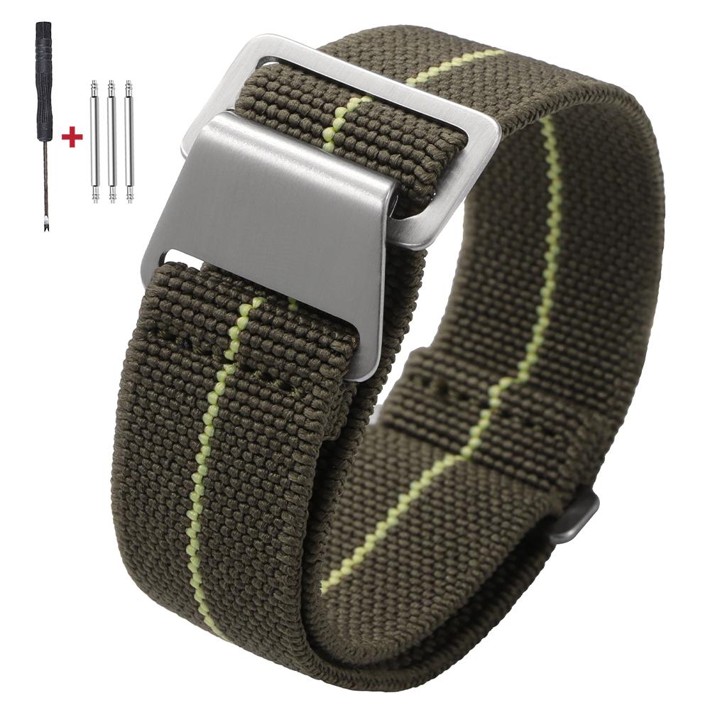 French Military Parachute Comfortable Elastic Nylon Watch Band 18mm 20mm 22mm for Seiko for Tudor for Rolex Strap Sport Bracelet