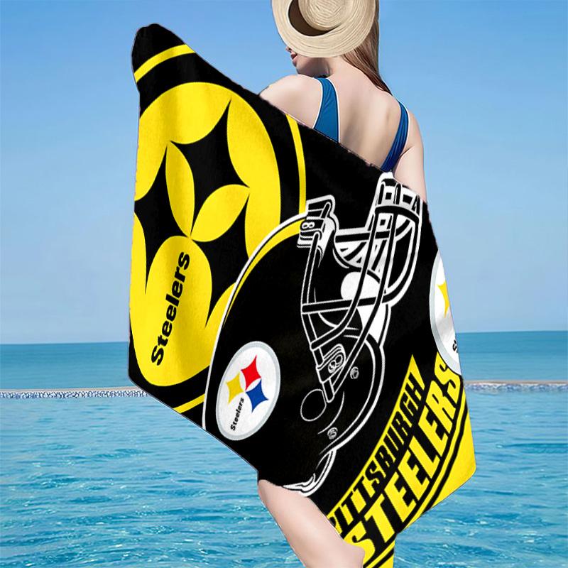 Pittsburgh Steelers Microfiber Beach Towel, Lightweight And Quick-Dry, for Summer Travel, Beach Essential, Swimming Pool