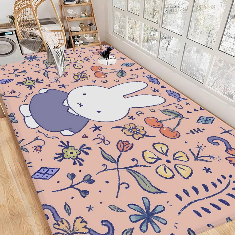 M-Miffy Kawaii Bathroom Mat Non-Slip Laundry Room Mat Laundry Decor Balcony Child Living Room Toilet Rug