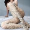 Bodysuit Sleepwear Sleeveless Nightwear Breathable Popular Sling Stocking Leopard Print for Wedding Night