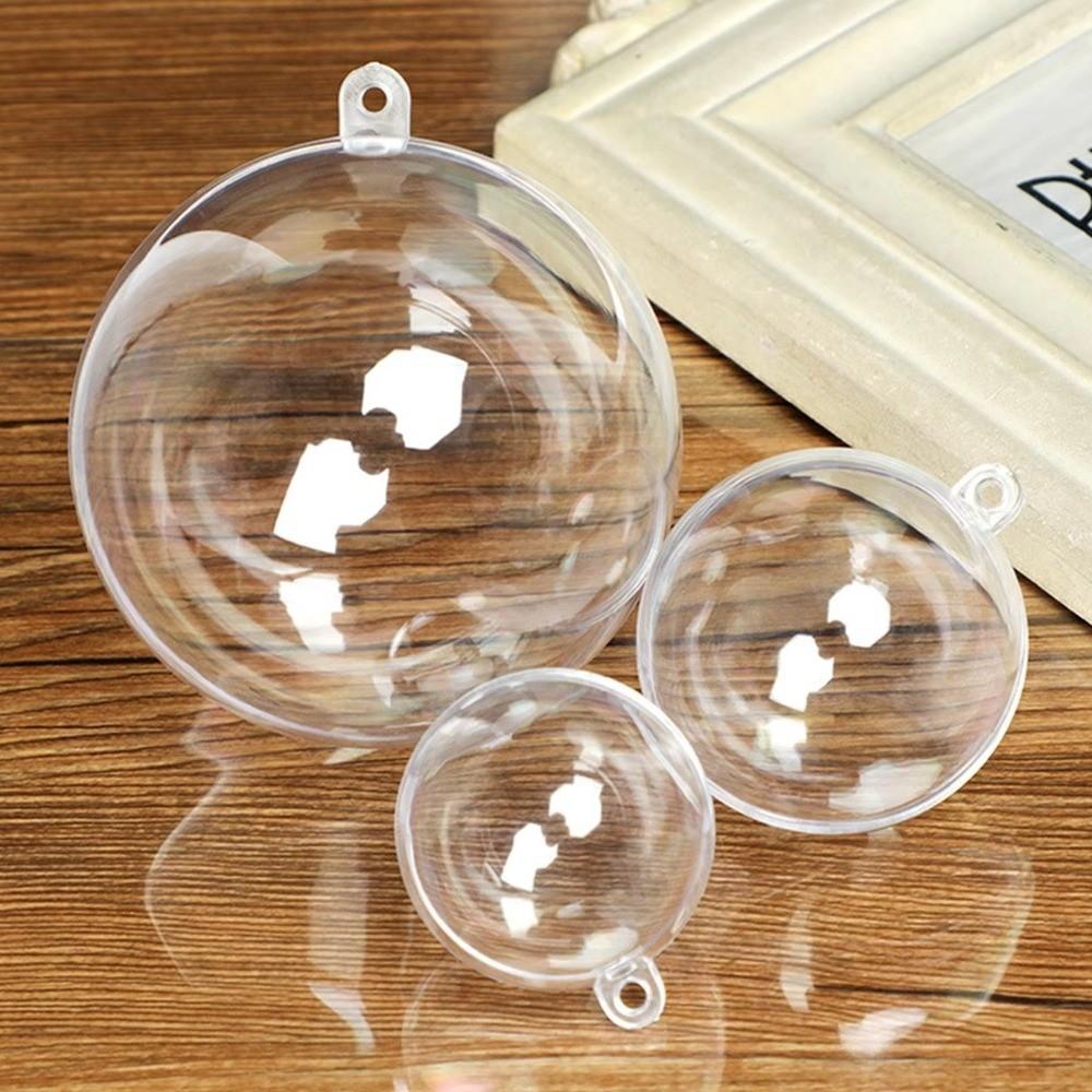 5PCS Bauble Ornament Christmas Transparent Ball Christmas Trees Open Ball Box  Parties