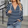 Женская мода повседневные толстовки с капюшоном и длинным рукавом с принтом в полоску
