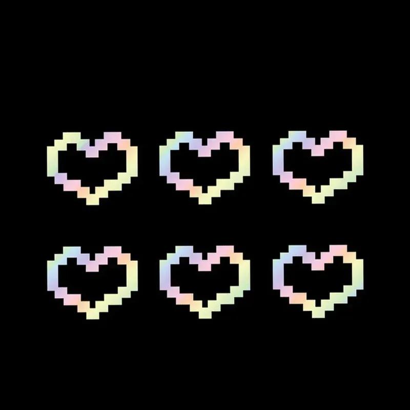 PVC Waterproof Heart Sticker For Car Laptop Window Motorcycle Vinyl Decal Mosaic Heart Love Car Stickers For Car Window 6Pcs/set