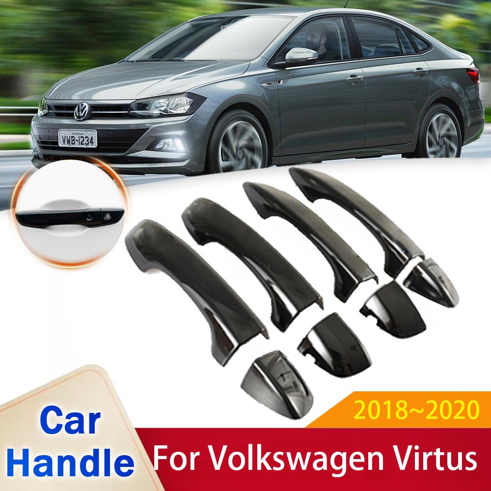 Подходит для Volkswagen VW Virtus 2018, глянцевая черная дверная ручка, наклейки, отделка автомобиля, внешняя защитная пленка