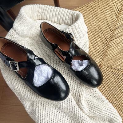 Весенние женские балетки с перекрестными ремешками, элегантные туфли с круглым носком, женские удобные туфли в уличном стиле, балетки на мягкой подошве