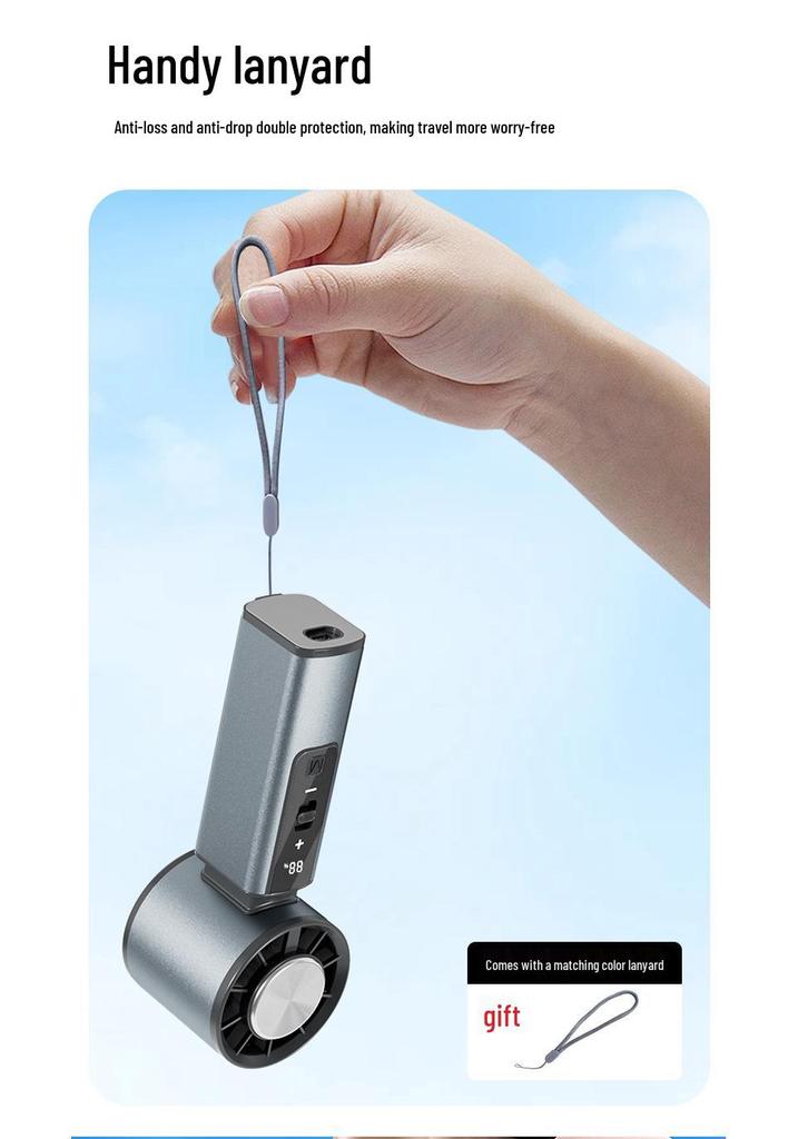 2026 Portable Rechargeable High-Speed Handheld USB Fan with Ice Compress for Outdoor Use