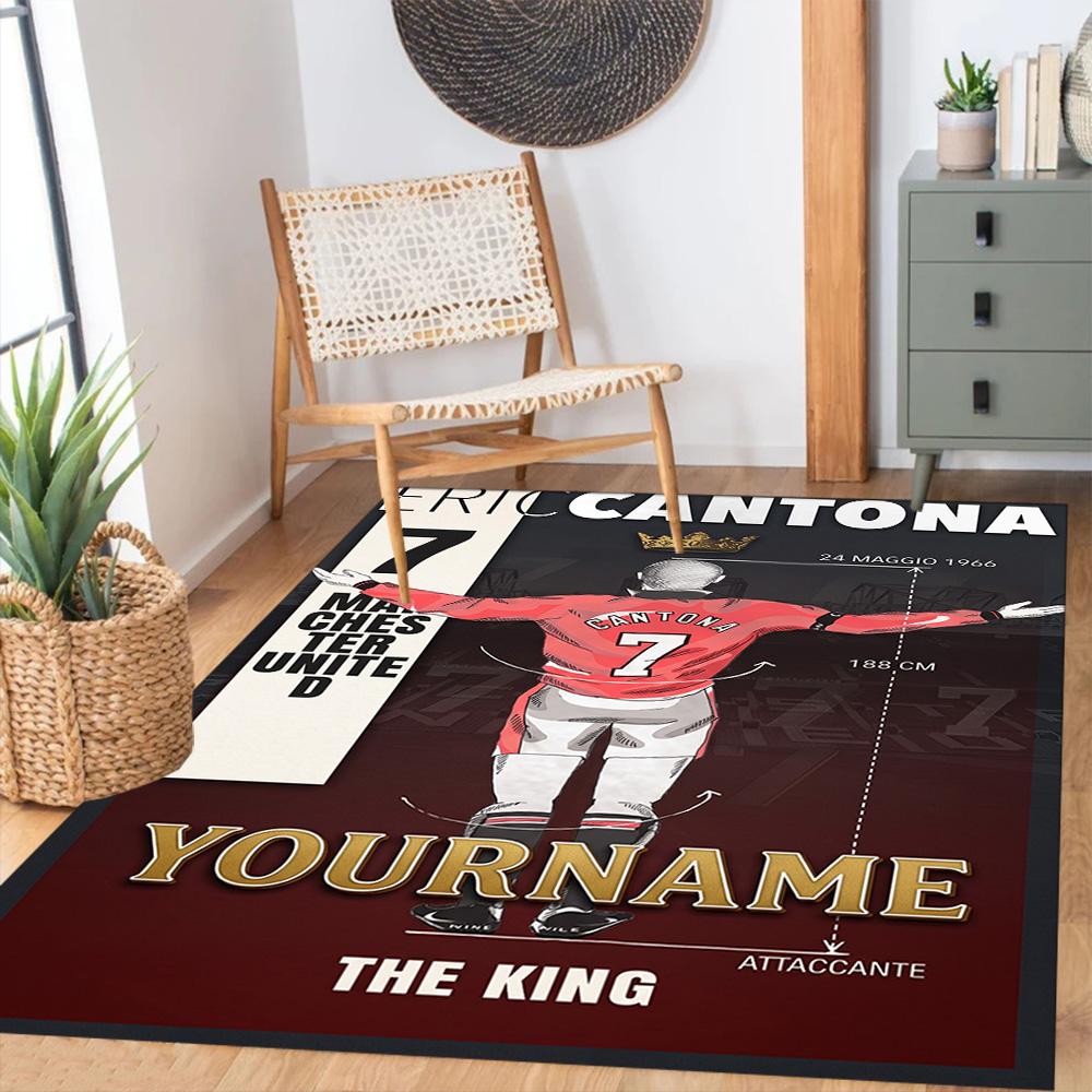 Manchester Customizable Name Area Rug Perfect for Dormitory Balcony Entryway Study room Anti-slip Rug Anime Office Decor