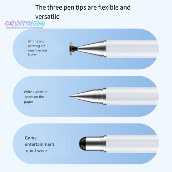 Стилус 3-в-1, металлический держатель для ручки, емкостная ручка - чувствительный сенсорный экран, умная ручка для письма, стилус для офисной живописи, редактирования видео
