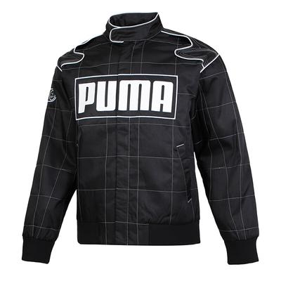Puma Ветрозащитная теплая хлопковая куртка с воротником-стойкой на молнии с длинным рукавом, унисекс, черная 631974-01