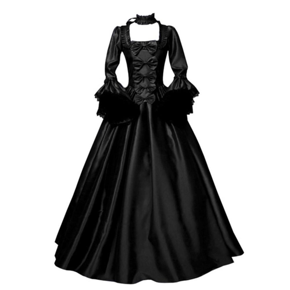 Fashionable 2020wish Medieval Inspired Lace Patch Bell Sleeve Long Dress Collection