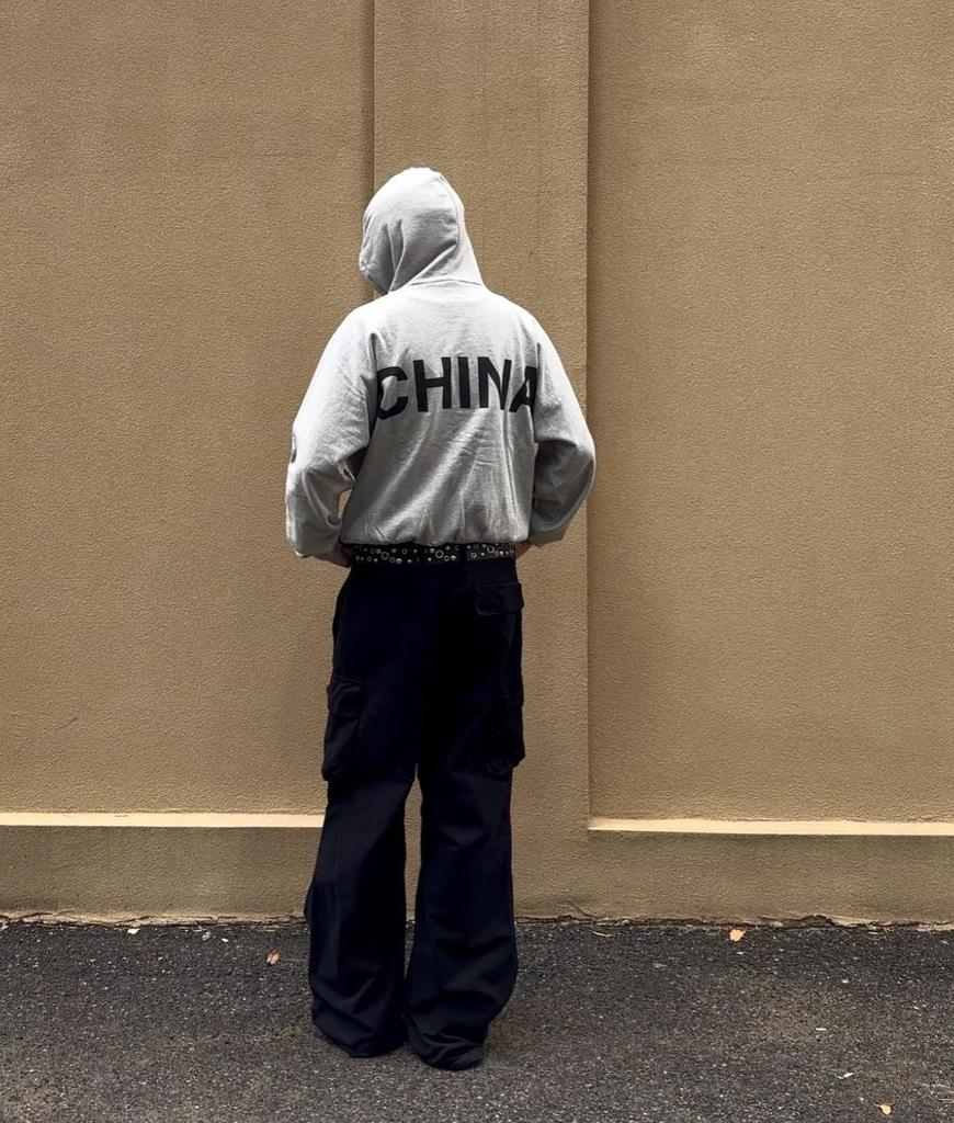 Kanye Kan Ye Shanghai Concert SZNX Heather Grey Unisex Zip-Up Hoodie Sweatshirt