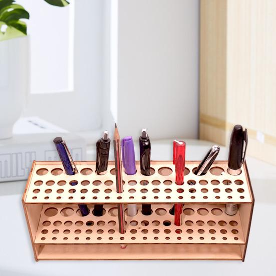 Деревянный держатель для кистей, 67 отверстий, настенный органайзер для кистей художника, настольный