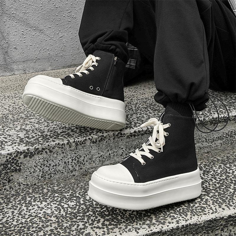 Американские парусиновые туфли на платформе, мужские, нишевые, спортивные, для улицы, пара, большие туфли для увеличения роста, туфли дерби для женщин 18457-J