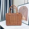 Wear Resistant PVC Woven Picnic Basket For Camping Outdoor Gatherings And Beach Parties With Large Capacity