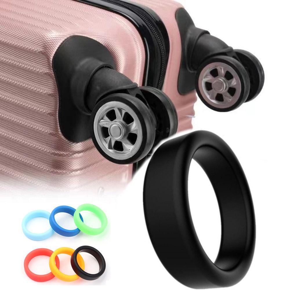 2Pcs Thick Flat Rubber Ring Silicone Tightle Stretchable Wheel Ring Flexible Elastic Silicone Luggle Wheel Hoops Diameter 35mm