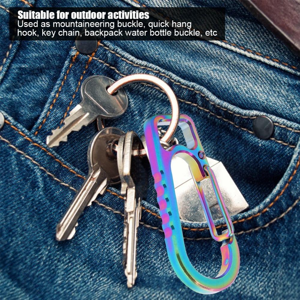 Multicolor Keychain Carabiner Titanium Alloy Key Holder New Key Clip for Car Keys