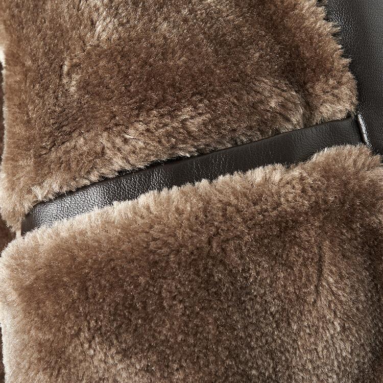 Мужская зимняя ветрозащитная теплая куртка из искусственной кожи с воротником-стойкой на флисовой подкладке, повседневная мотоциклетная куртка-бомбер с подкладкой из искусственного меха, большие размеры для мужчин